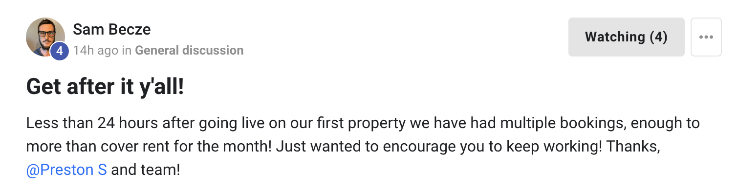 Sam Becze â€” bookings in <24 hours